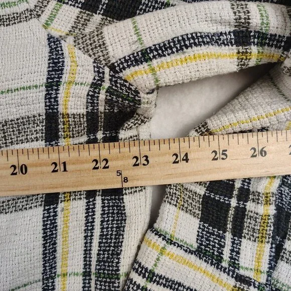 Zara Mens White Plaid Button Up Long Sleeve Woven Relaxed Fit Sz XL - Picture 9 of 9